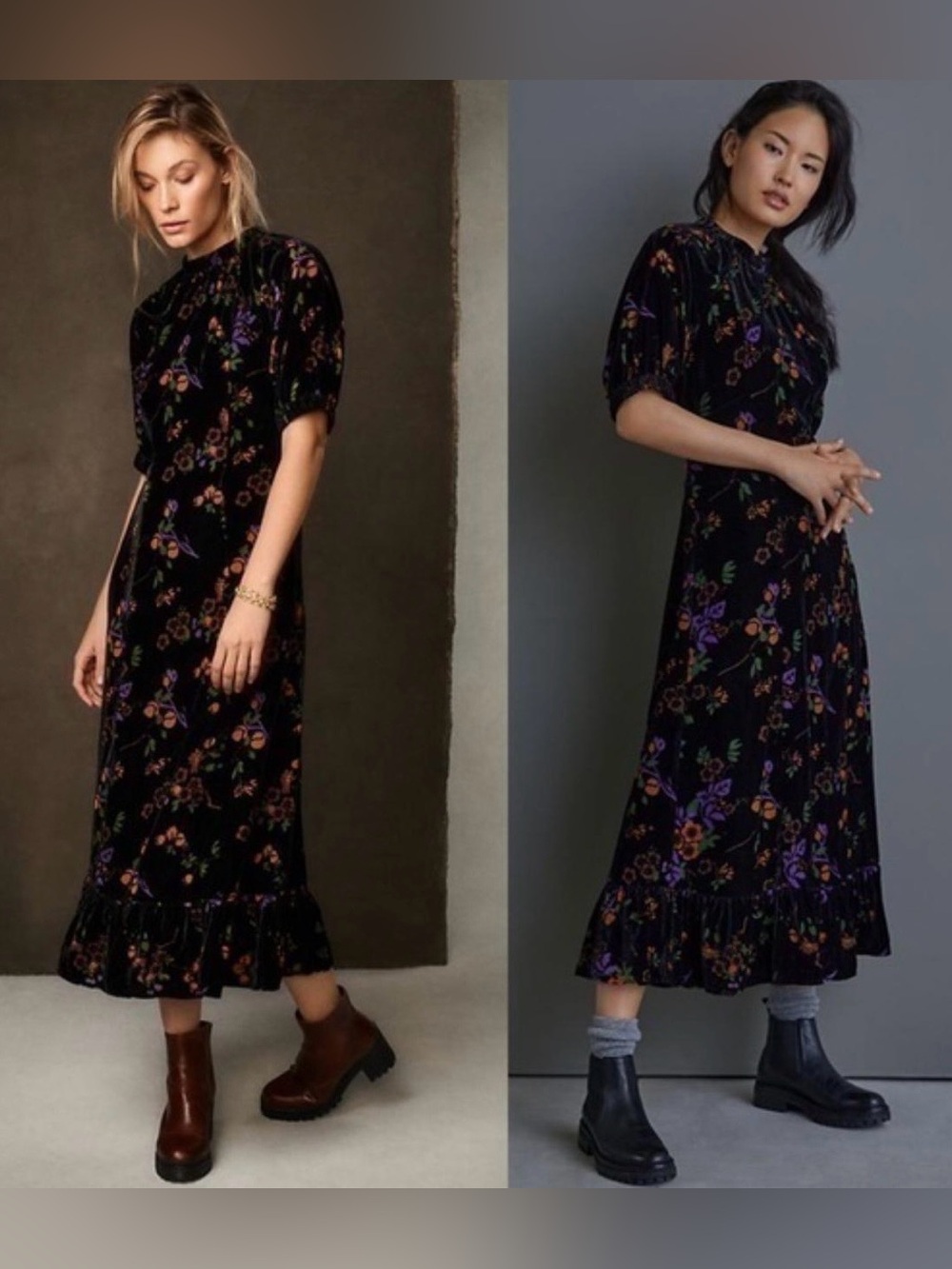 Anthropologie Othilia Laura Velvet Maxi Dress